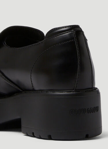 Miu Miu Buckled Platform Loafers Black miu0250048