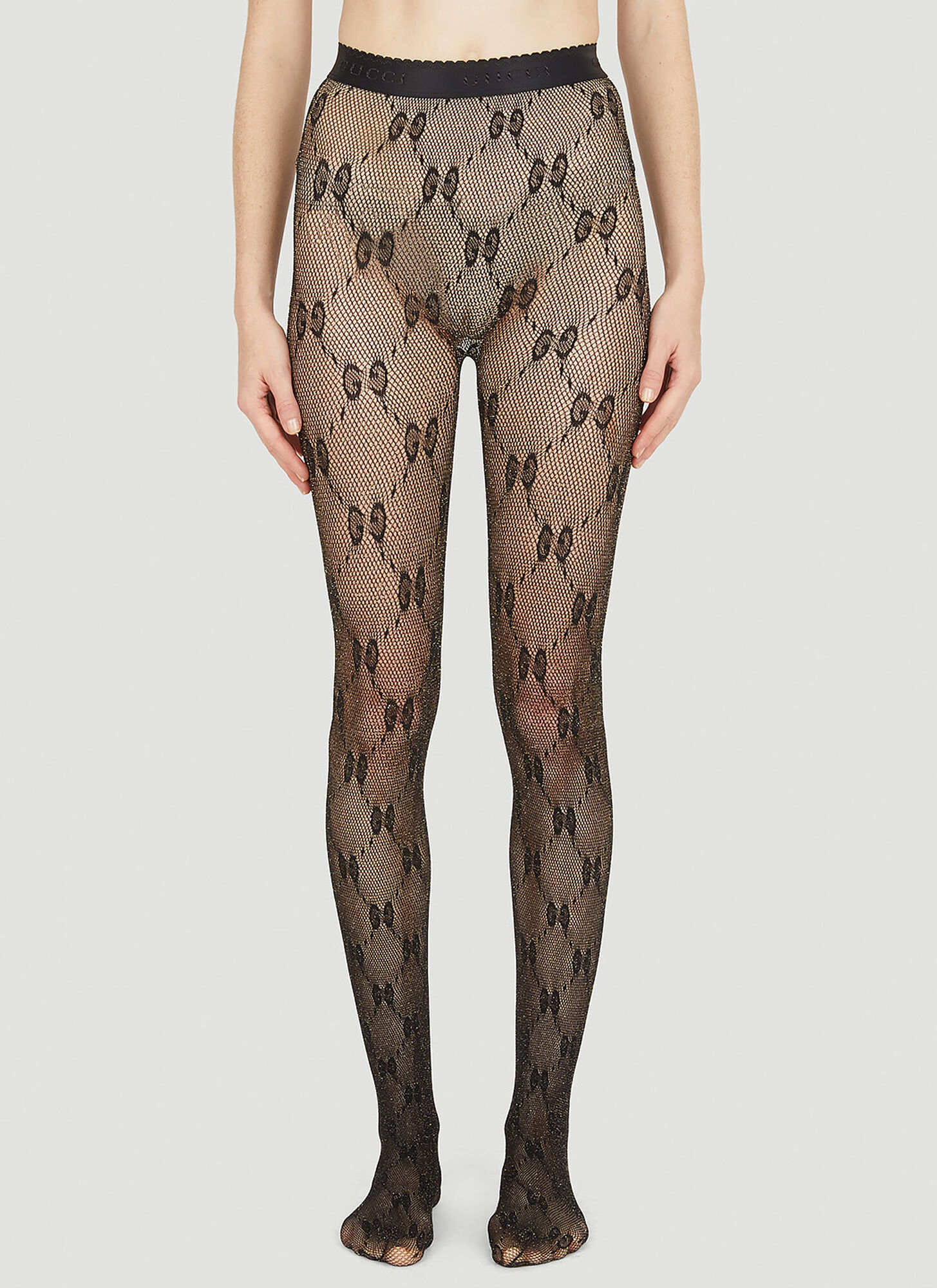 Gucci Gg Monogram Tights Female Black