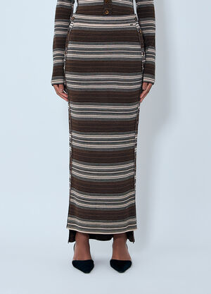 Miss Sixty x KNWLS Stripe Knit Maxi Skirt Brown msk0263014