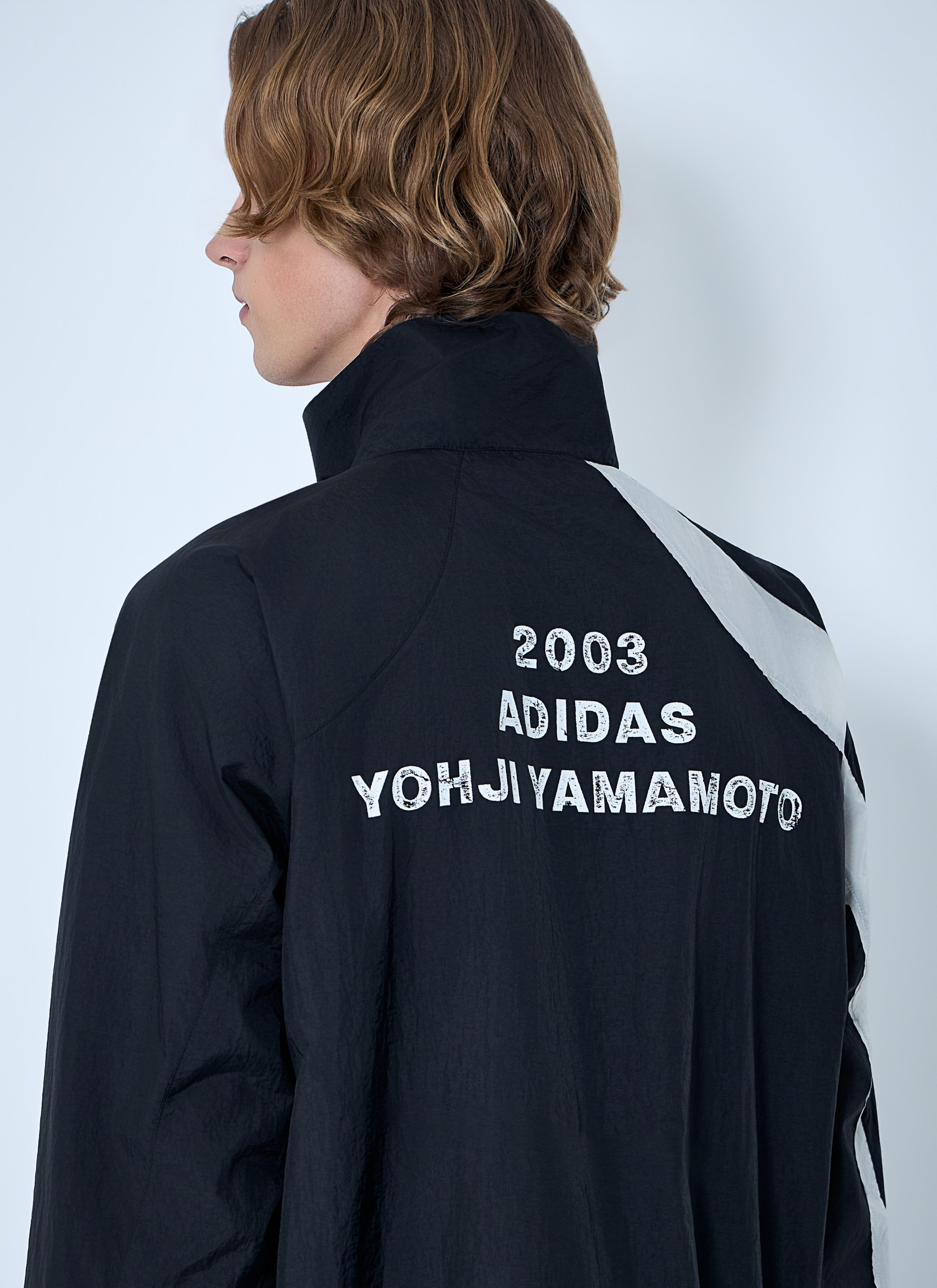 Y-3 Men's' Raw Edge 3 Stripes Nylon Shell Jacket in Black | LN-CC®