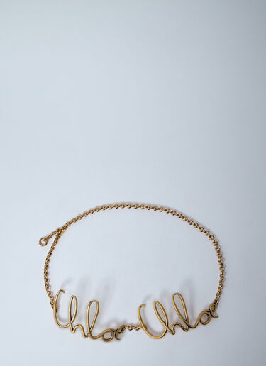 Chloé Logo Motif Iconic Belt Gold chl0260037