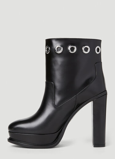 Alexander McQueen Eyelet Heeled Boots Black amq0251022