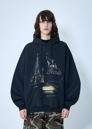 VETEMENTS Paris Tourist Zip Up Hoodie Black vet0164003