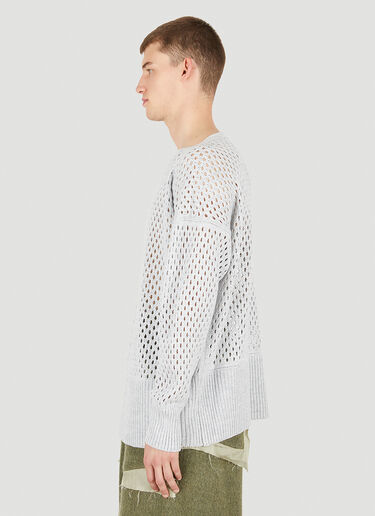 Sulvam Open Knit Jumper Grey sul0150009