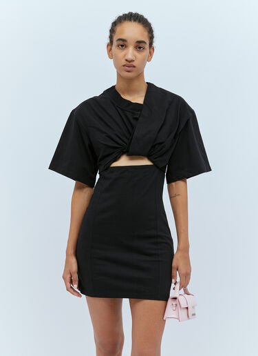 Jacquemus La Robe T-Shirt Bahia Dress Black jac0254017