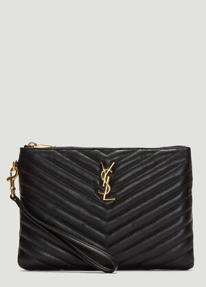 Saint Laurent Monogram Matelassé Pouch Black sla0231049