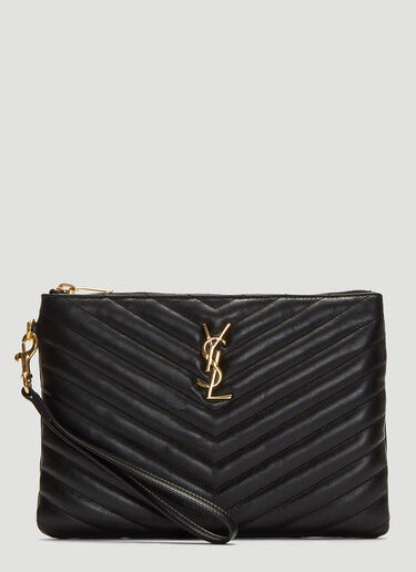 Saint Laurent Cassandre Matelassé Pouch Black sla0231049