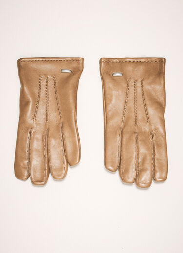 Our Legacy Topstitched Leather Gloves Brown our0158019