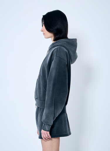 Zip-Up Sweater With Rhinestone Drawstring Alexander Wang Zip-Up Sweater With Rhinestone Drawstring Grey awg0259017