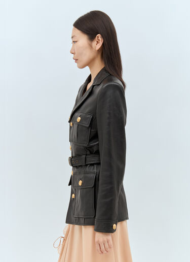 Chloé 실용적인 가죽 재킷  블랙 chl0257015