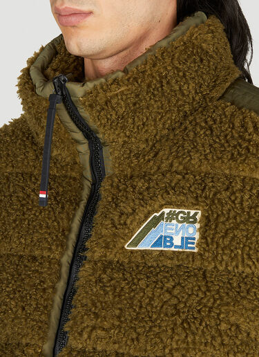 Moncler Grenoble Shearling Zip Jacket Green mog0153017