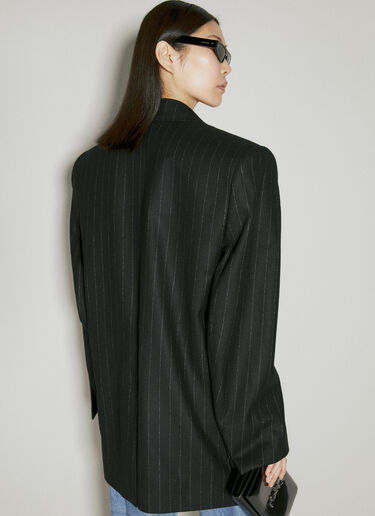 Oversized Pinstripe Wool Blazer Saint Laurent Oversized Pinstripe Wool Blazer Black sla0254011