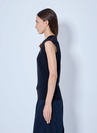 LN-CC® - Marni: Sleeveless Top with Cut-out Detailing - Black Marni Sleeveless Top with Cut-out Detailing Black mni0266004