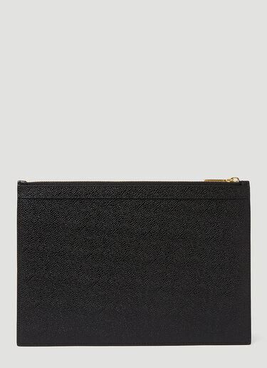 Thom Browne Tri-Stripe Zipped Small Tablet Pouch Black thb0349002