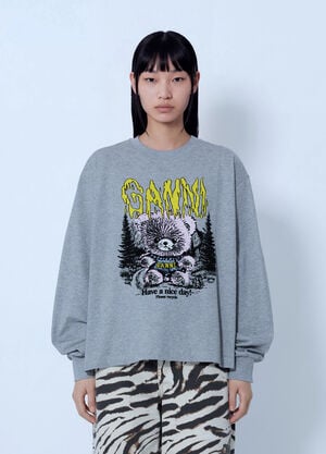 GANNI Basic Cotton Jersey Longsleeve Grey gan0266030