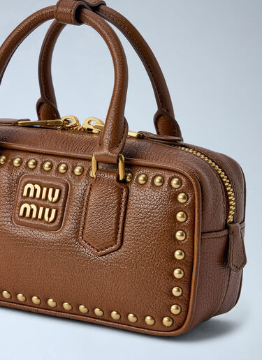 LN-CC® - Miu Miu: Brandy Arcadie Studded Leather Bag - Brown Miu Miu Brandy Arcadie Studded Leather Bag Brown miu0266105