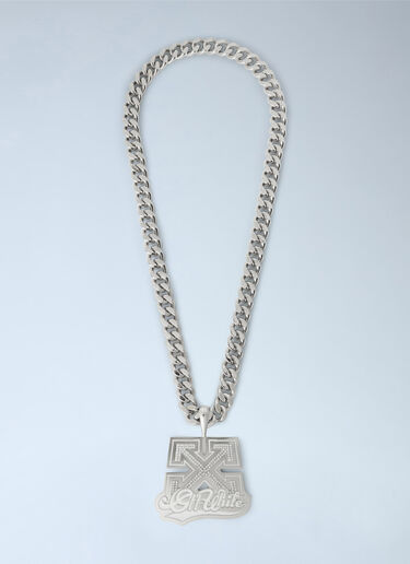 LN-CC® - Off-White: Bling Strass Arrow Chain - Grey Off-White Bling Strass Arrow Chain Grey ofw0164360