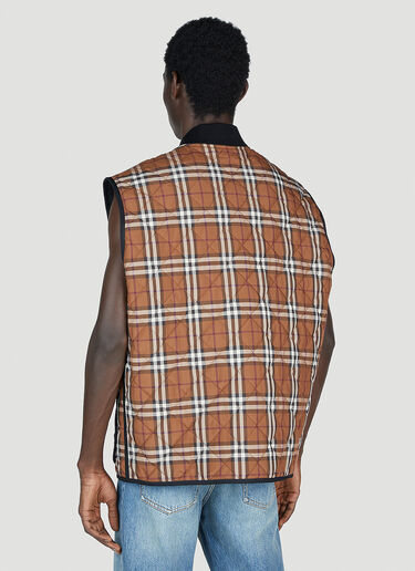 Burberry Weaverton Check Gilet Brown bur0153008