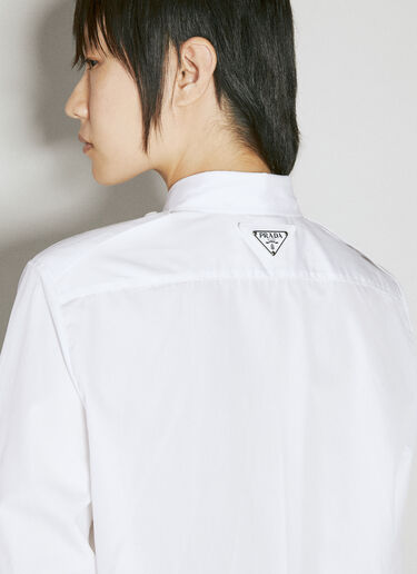 Prada Classic Shirt With Embellished Buttons White pra0255001