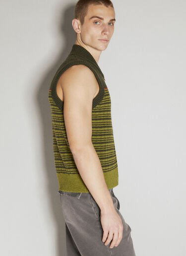 Marni Striped Wool Gilet Green mni0155006