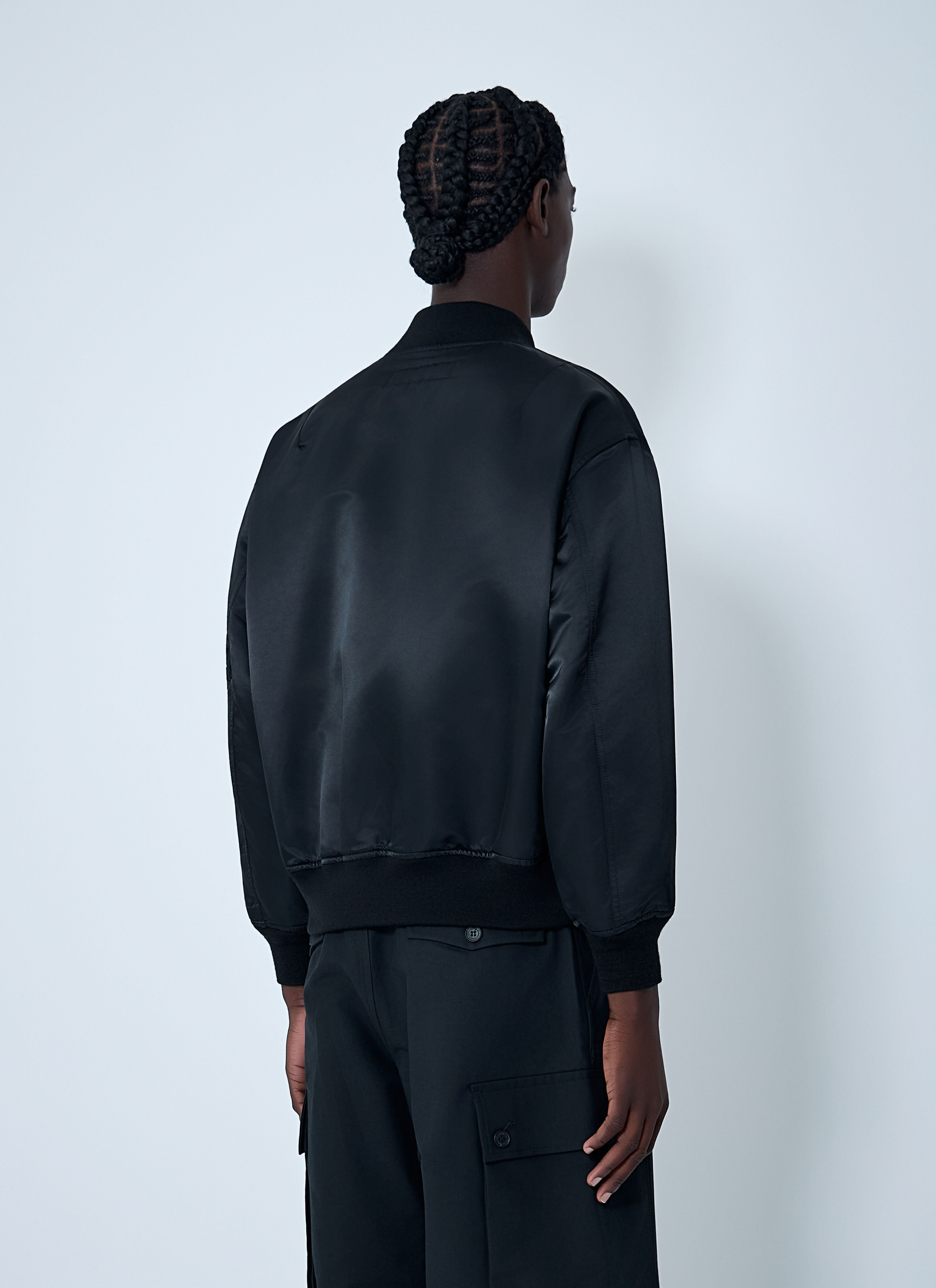 Comme des Garçons Homme Men's' Satin Bomber Jacket in Black | LN-CC®