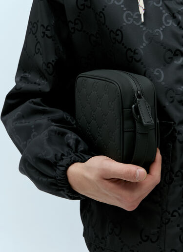 Gucci GG Rubber-Effect Mini Crossbody Bag Black guc0155149