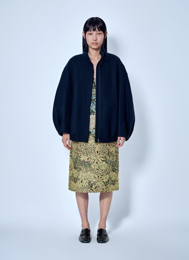 LN-CC® - Dries Van Noten: High Collar Wool Jacket - Navy Dries Van Noten High Collar Wool Jacket Navy dvn0266004