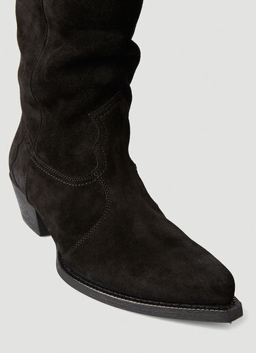 Saint Laurent Lukas Suede Western Boots Black sla0245162