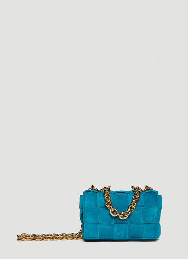 Bottega Veneta Chain Cassette Padded Intrecciato Shoulder Bag Blue bov0246005