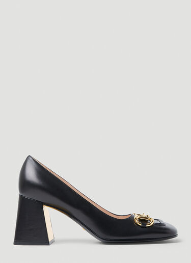 Gucci Horsebit Mid-Heel Pumps Black guc0253104