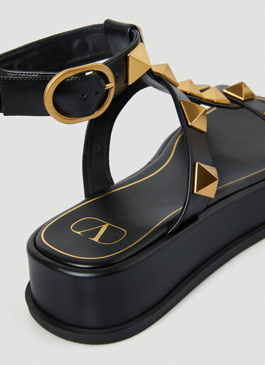 Valentino Garavani Roman Stud Platform Sandals Black val0247017