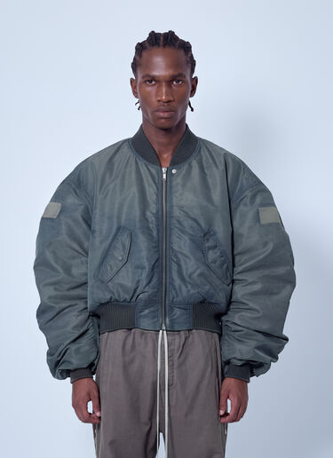 LN-CC® - Rick Owens: Secchia Flight Bomber Jacket - Grey Rick Owens Secchia Flight Bomber Jacket Grey ric0166003