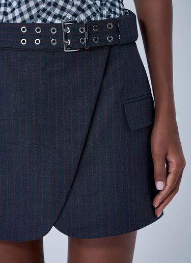 GANNI Stretch Stripe Mini skirt Grey gan0261020