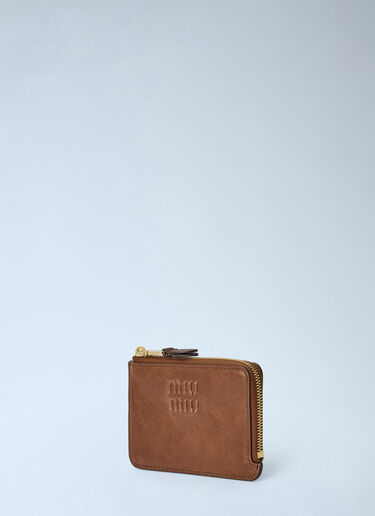 LN-CC® - Miu Miu: Oak Nappa Leather Envelope Card Holder - Brown Miu Miu Oak Nappa Leather Envelope Card Holder Brown miu0266039