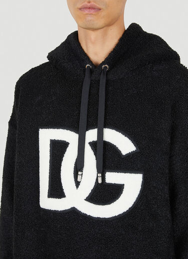 Dolce & Gabbana Boucle Fleece Hooded Sweatshirt Black dol0150007