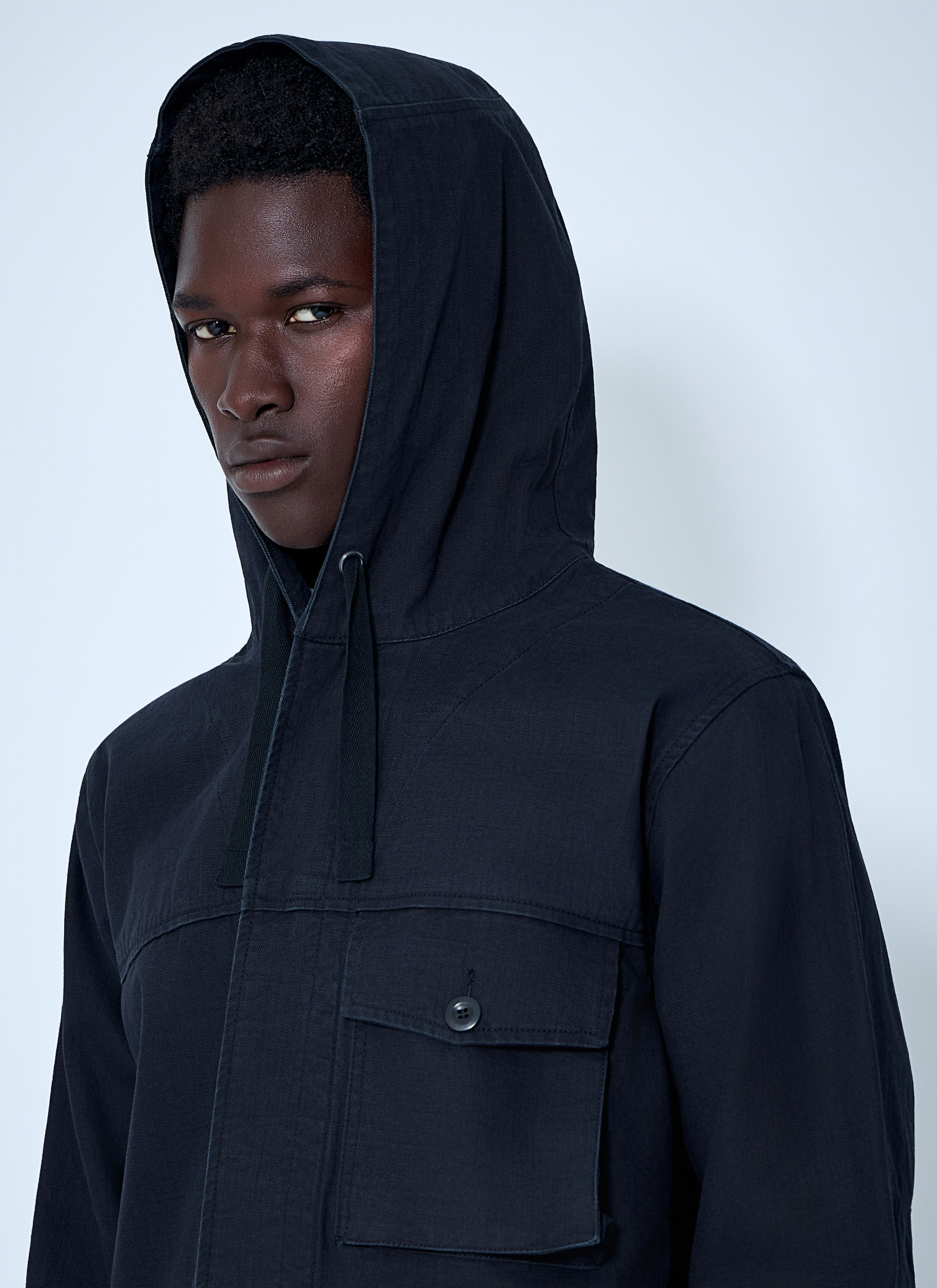 Margaret Howell Men's' Hooded Utility Jacket in Navy | LN-CC®