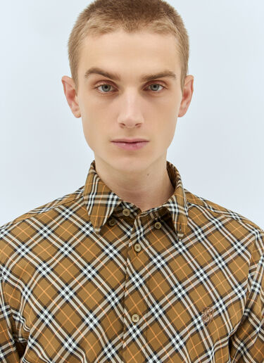 Burberry Check Cotton Shirt Brown bur0158003