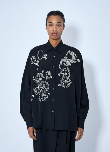 LN-CC® - Dries Van Noten: Casia Embellished Shirt - Black Dries Van Noten Casia Embellished Shirt Black dvn0264029
