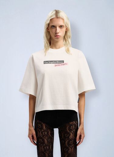 Palm Angels PaxLaTimes Cropped T-Shirt White pma0262087