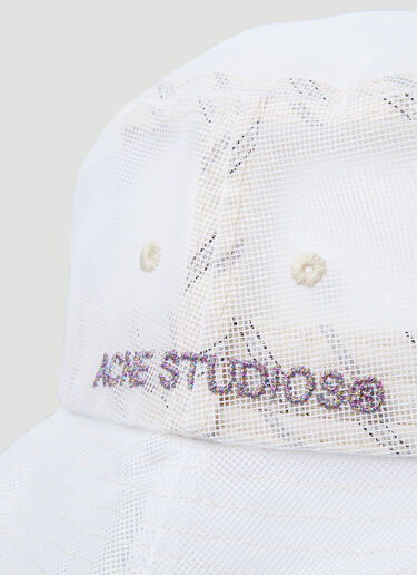 Acne Studios Mesh Bucket Hat White acn0148051