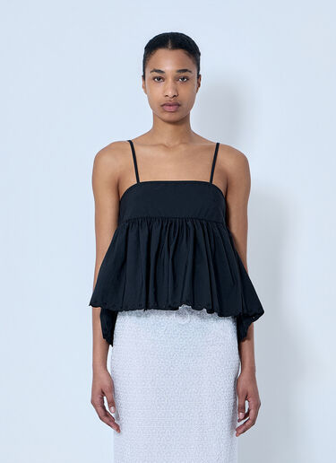 Cecilie Bahnsen CBselena Embroidered Taffeta Top Black cec0264002