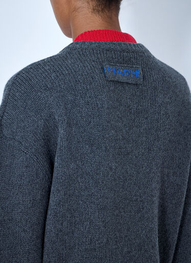Marni 라운드넥 스웨터 회색 mni0265004
