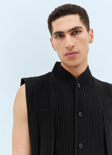 Homme Plissé Issey Miyake Tucked Pleated Vest Black hmp0158005