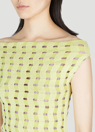 Kiko Kostadinov Off Shoulder Knit Top Green kko0252011