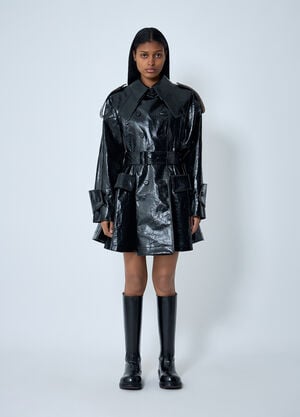 Chloé Patent Leather Trench Coat Black chl0262011