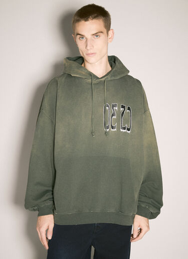 032C Spliced Bubble Hooded Sweatshirt Olive cee0158004