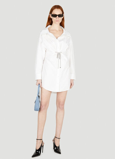 Alexander Wang Crystal Tie Shirt Dress White awg0251006