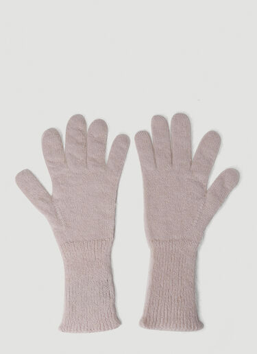 Raf Simons Logo Patch Knit Gloves Pink raf0150021