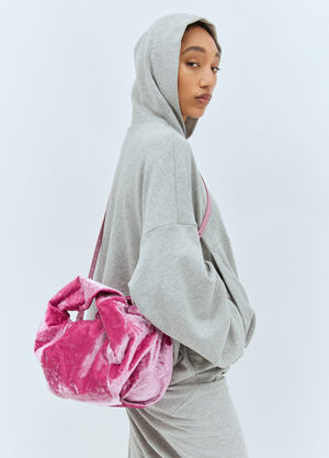 Dries Van Noten Twist Velvet Handbag Pink dvn0257007