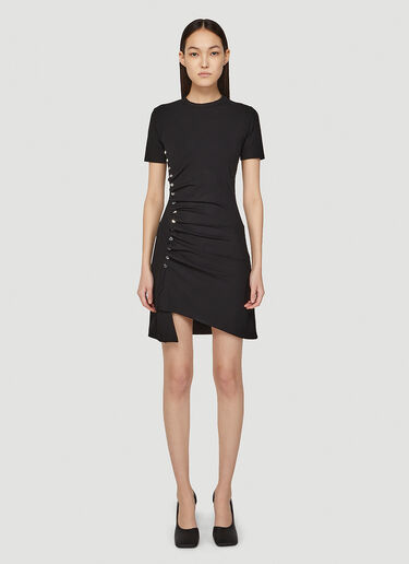 Rabanne Gathered Mini Dress Black pac0248018